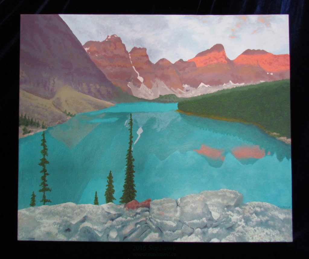 morraine lake - painting by Sunhawk