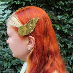 dragonhorn barrettes - gold & gold speckled